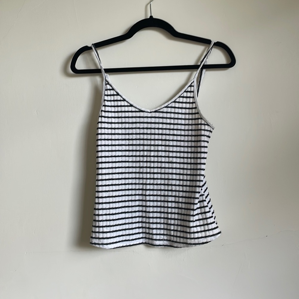 Stripped Black and white Old Navy tank Size xs